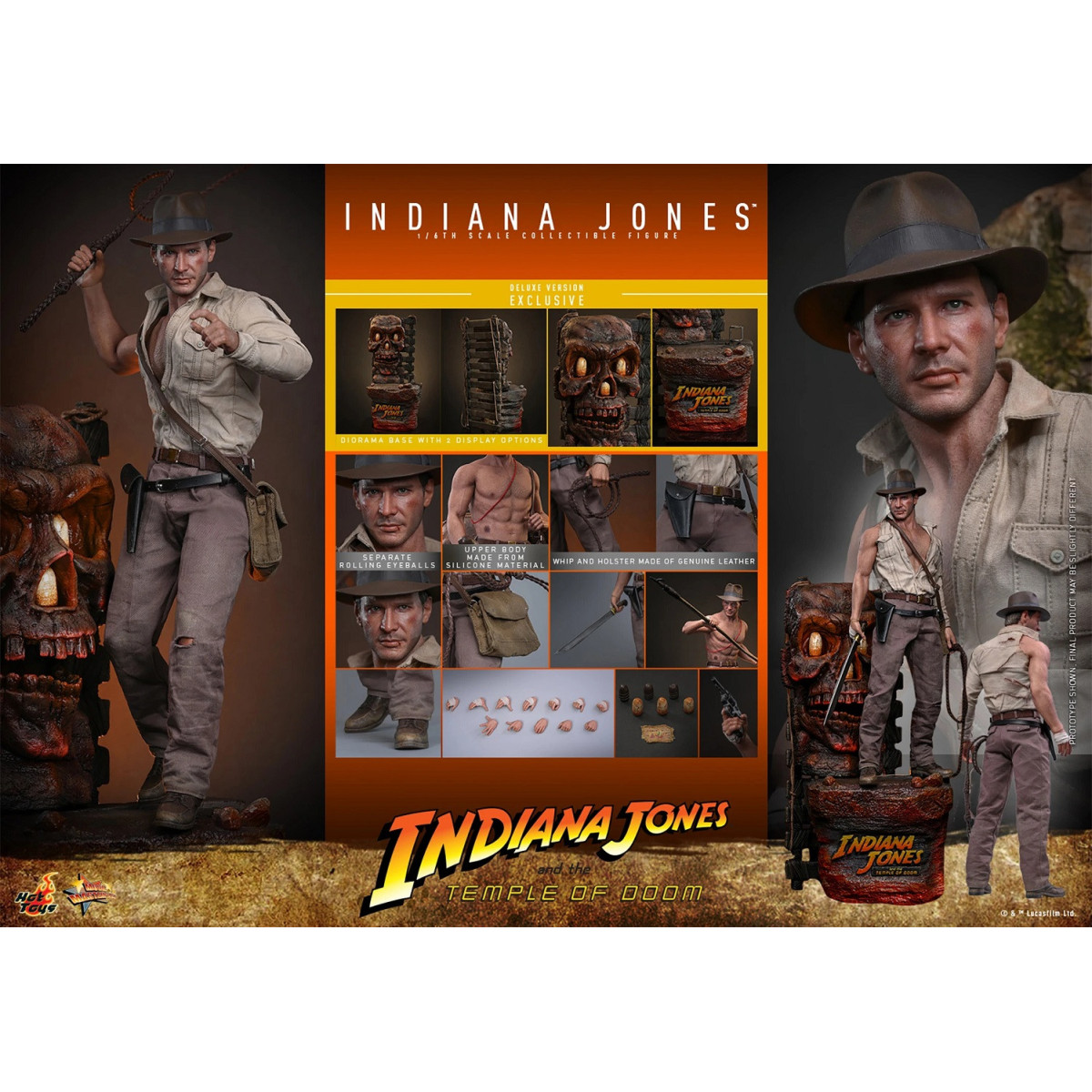 Hot Toys - Indiana Jones and the Temple of Doom - Indiana Jones Deluxe Version MMS 1/6