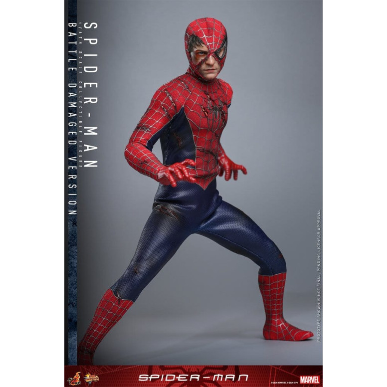 Hot Toys Marvel - Spider-Man (Battle Damaged Version) - Spider-Man (2002) Movie Masterpiece 1/6