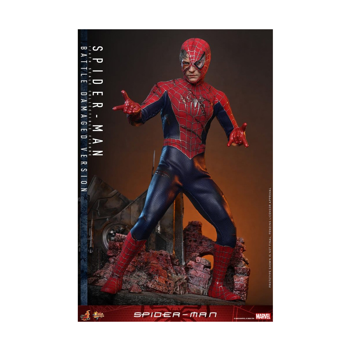 Hot Toys Marvel - Spider-Man (Battle Damaged Version) - Spider-Man (2002) Movie Masterpiece 1/6