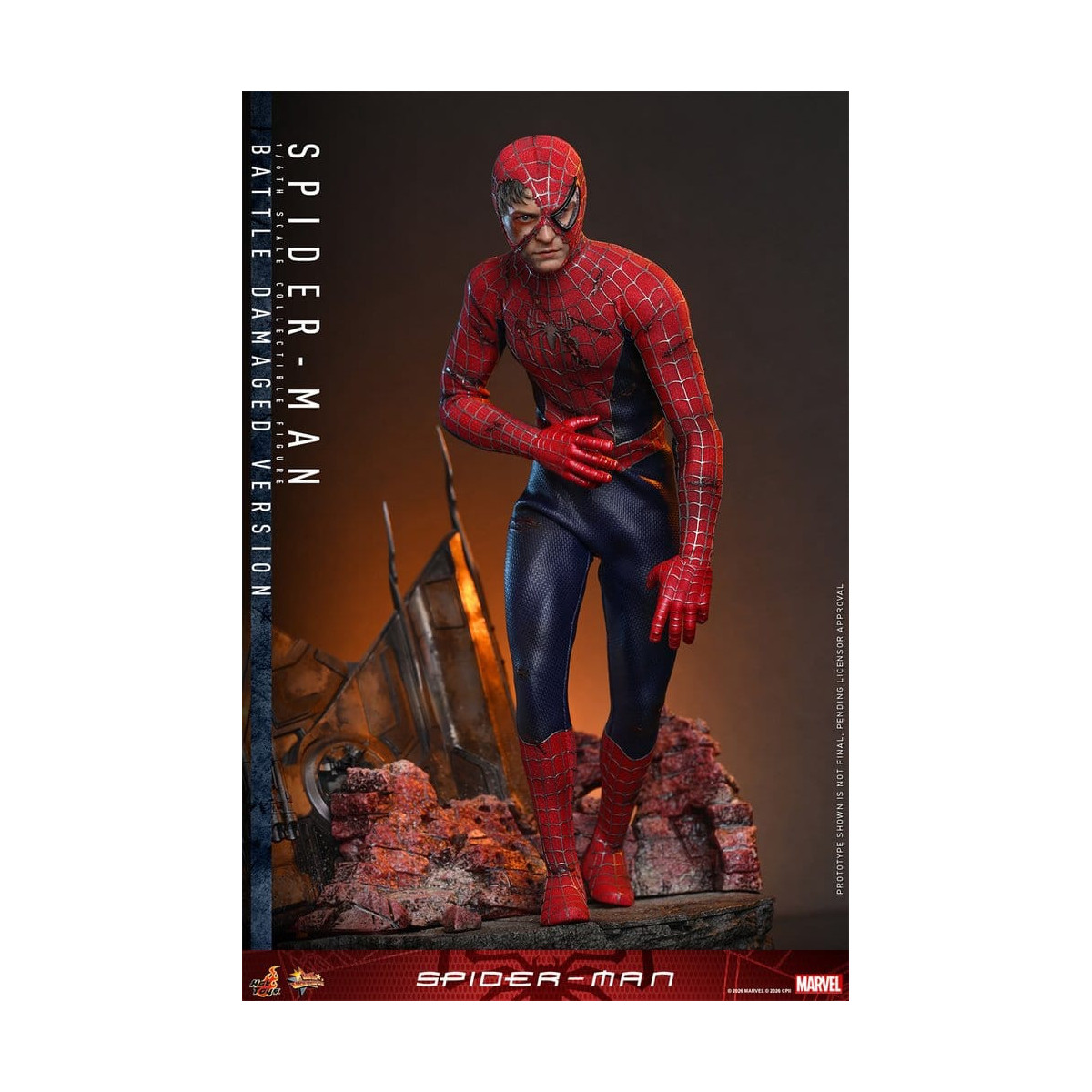 Hot Toys Marvel - Spider-Man (Battle Damaged Version) - Spider-Man (2002) Movie Masterpiece 1/6