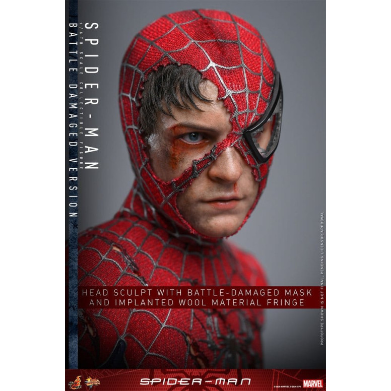 Hot Toys Marvel - Spider-Man (Battle Damaged Version) - Spider-Man (2002) Movie Masterpiece 1/6