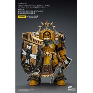 Joytoy - Warhammer - Imperial Fists - Legion Praetor in Tartaros Terminator Armour with Power Sword and Vigil Storm Shield 1/18