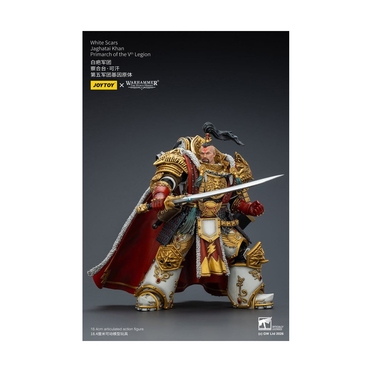 JoyToy Space Marines - White Scars - Jaghatai Khan Primarch of the Vth Legion 1/18 - The Horus Heresy
