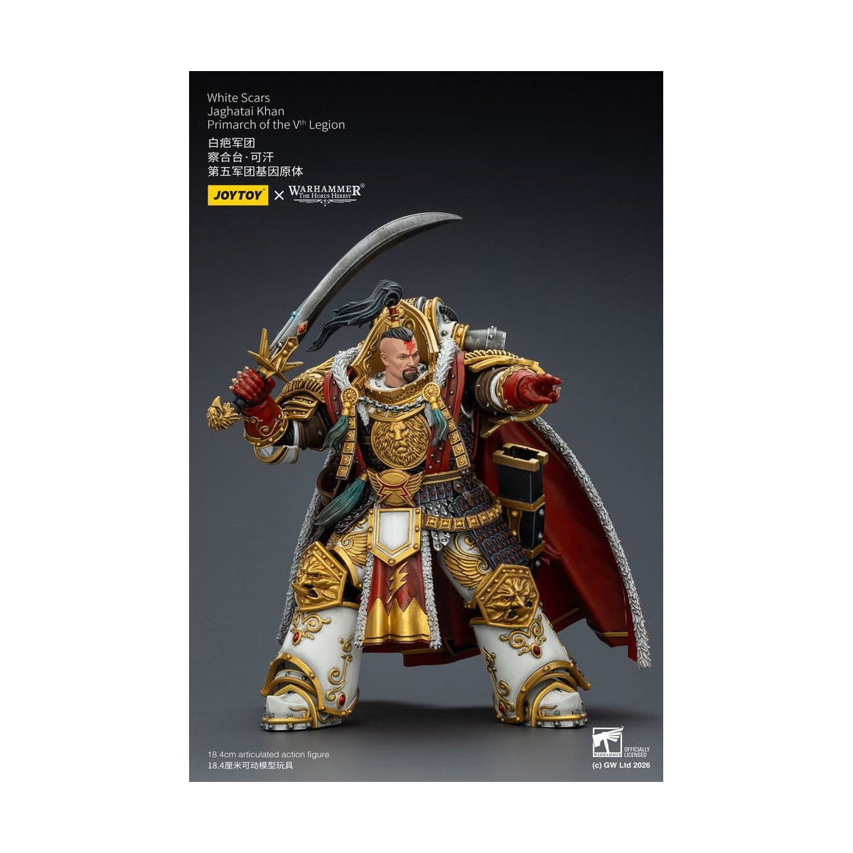 JoyToy Space Marines - White Scars - Jaghatai Khan Primarch of the Vth Legion 1/18 - The Horus Heresy