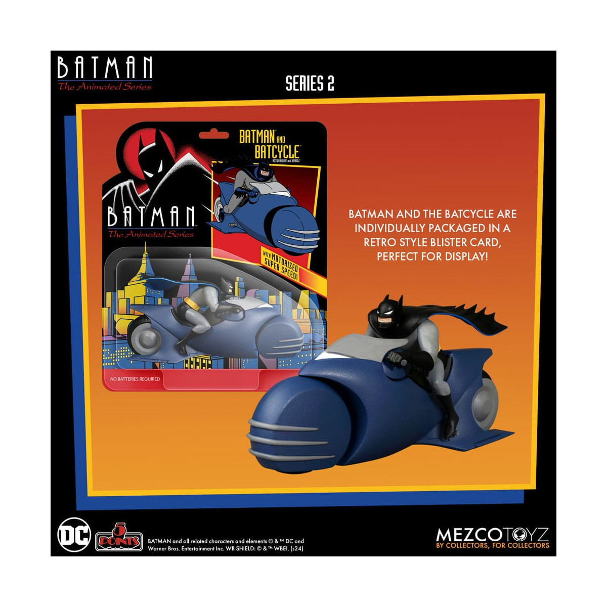 Mezco 5 Punkte - DC Comics Batman: The Animated Series - Batman & Batcycle - Serie 2