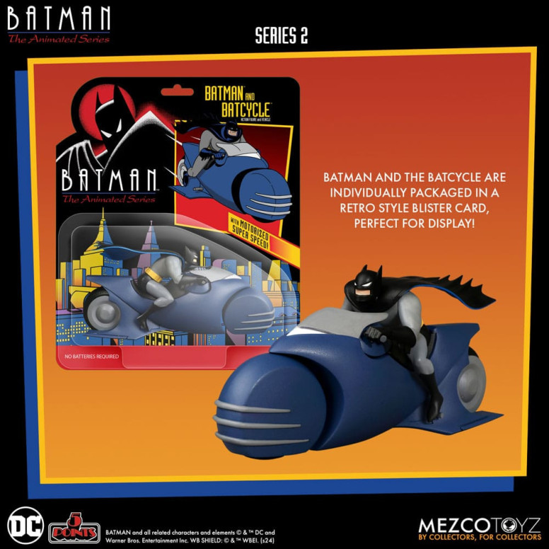 Mezco 5 Punkte - DC Comics Batman: The Animated Series - Batman & Batcycle - Serie 2