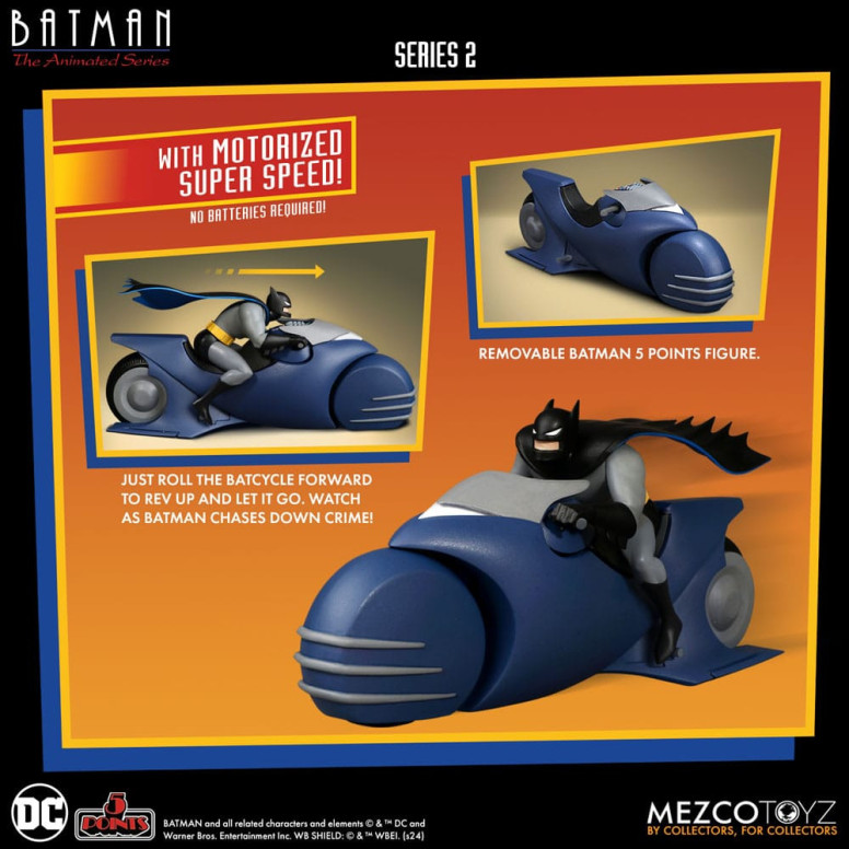 Mezco 5 Punkte - DC Comics Batman: The Animated Series - Batman & Batcycle - Serie 2
