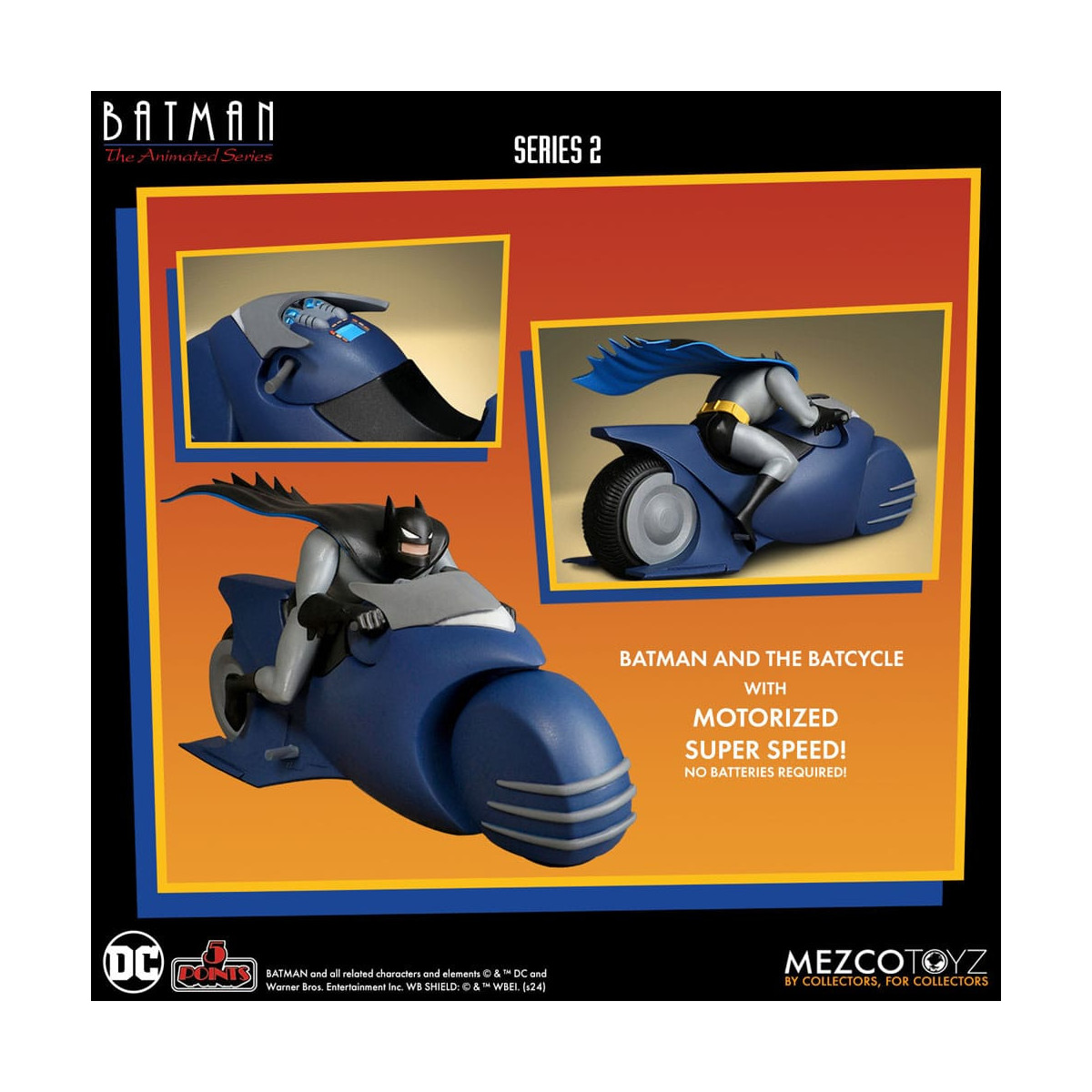 Mezco 5 Punkte - DC Comics Batman: The Animated Series - Batman & Batcycle - Serie 2