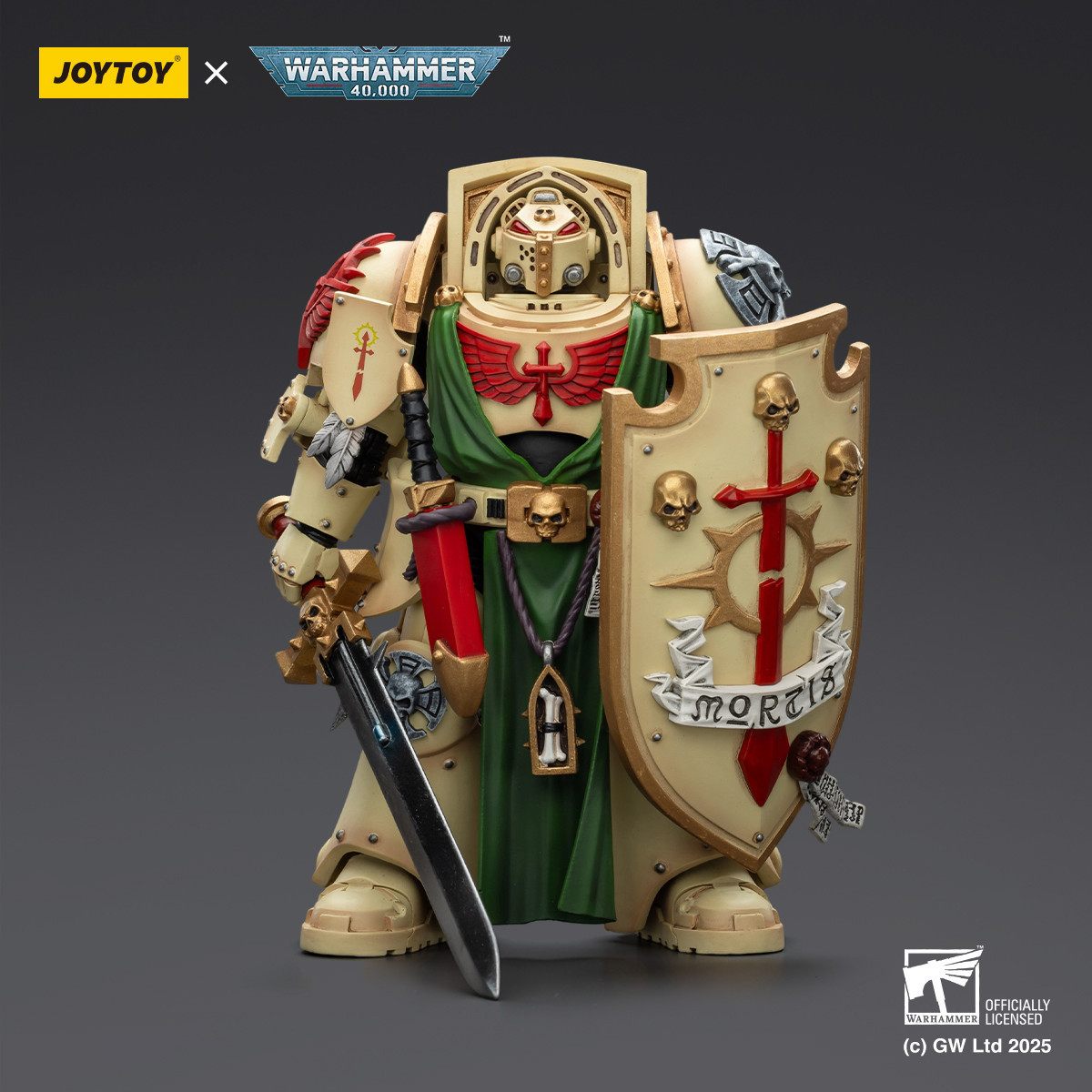 JoyToy Space Marines - Dark Angels - Deathwing Knight with Power Sword Storm and Shield 1/18 - Warhammer 40k
