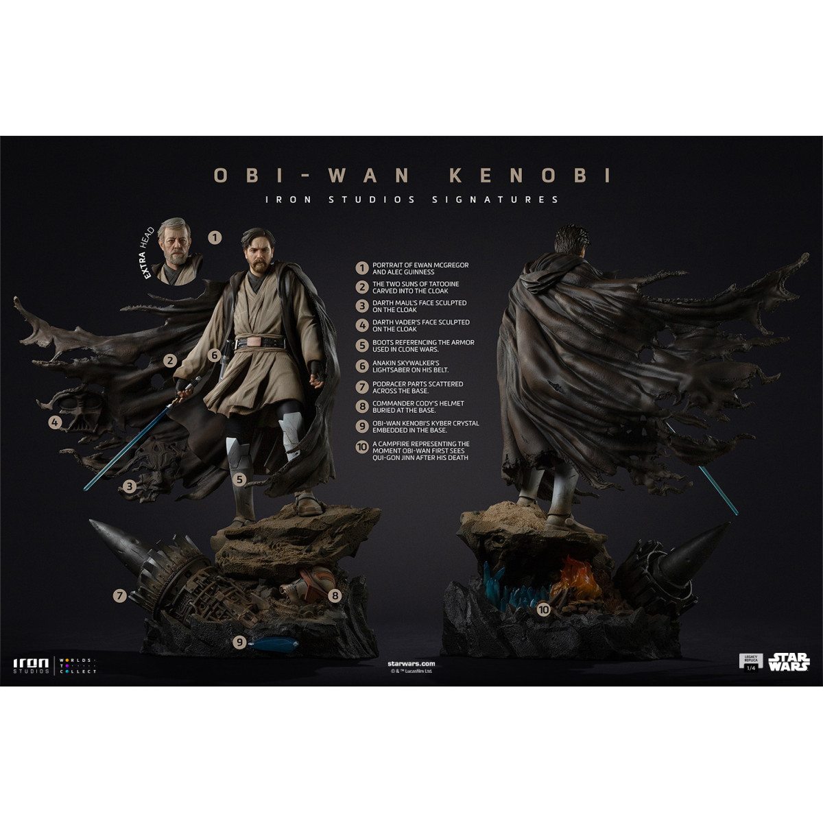 Iron Studios Star Wars - Obi-Wan Kenobi Legacy Replica 1/4 Signature