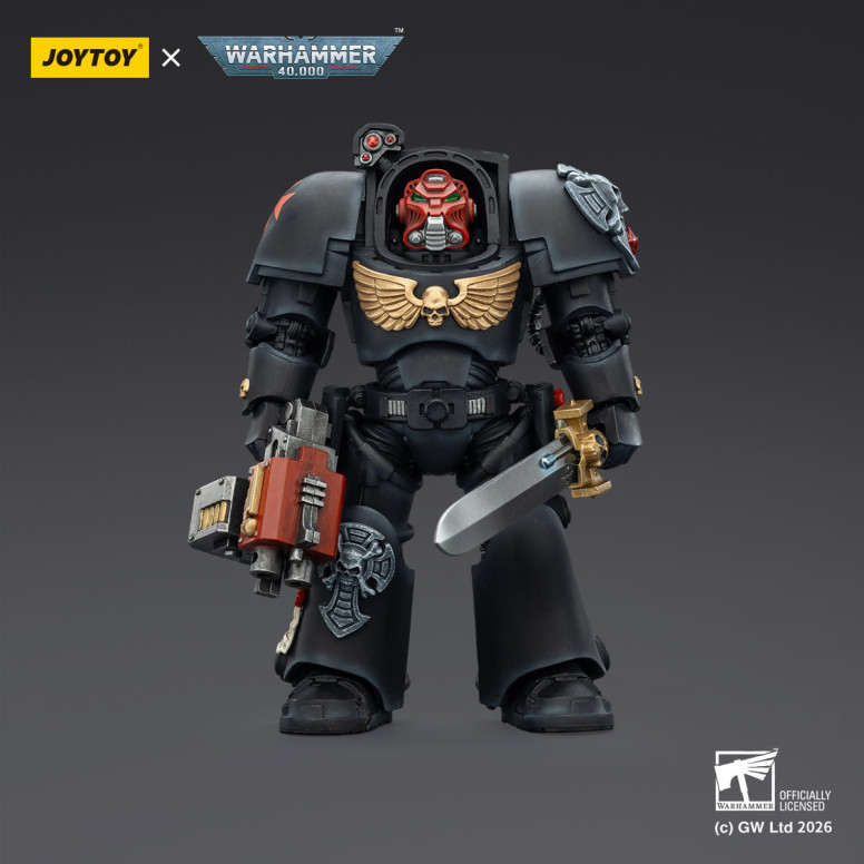 JoyToy Space Marines - Black Templars -Terminator 1 with Power Sword and Storm Bolter 1/18 - Warhammer 40K