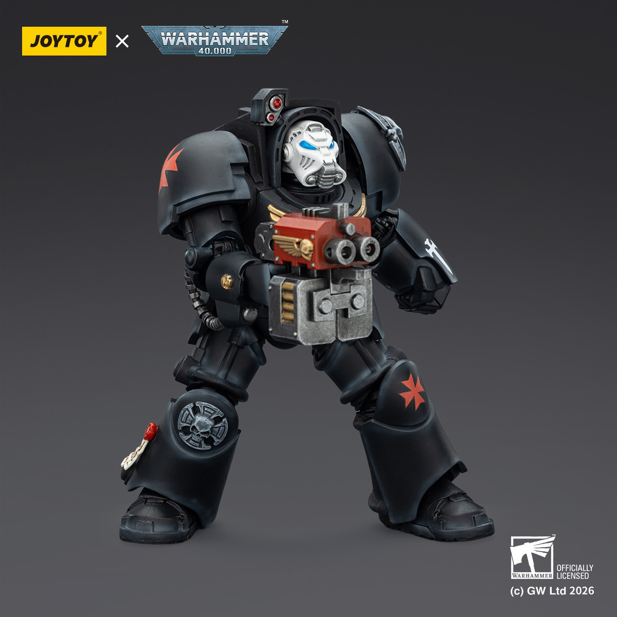 JoyToy Space Marines - Black Templars -Terminator 2 with Power Fist and Storm Bolter 1/18 - Warhammer 40K