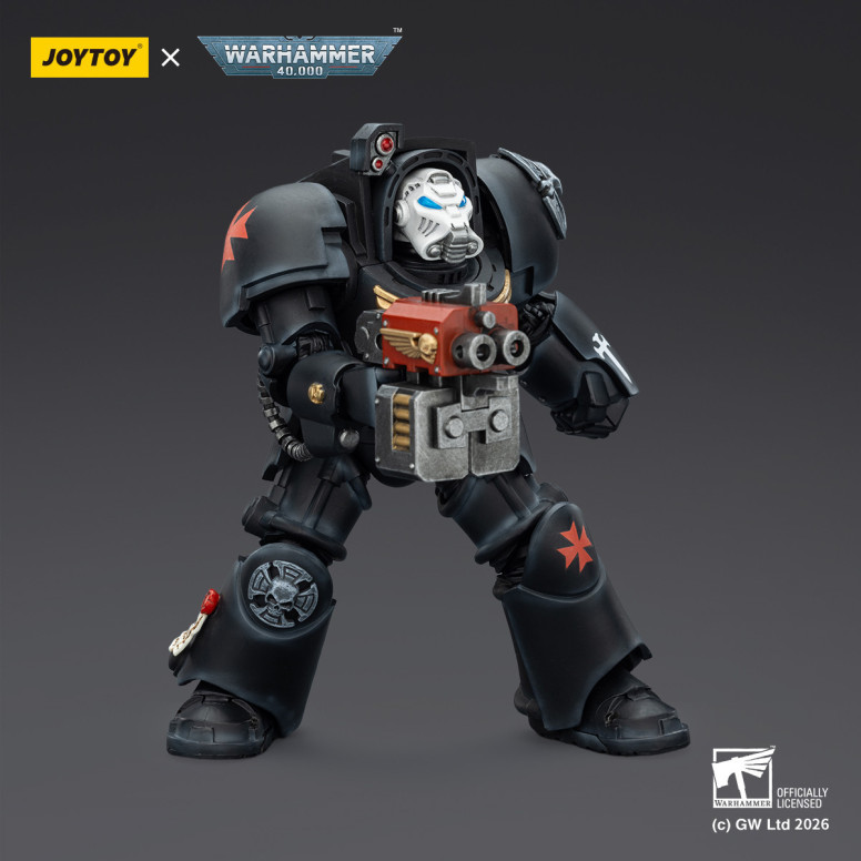JoyToy Space Marines - Black Templars -Terminator 2 with Power Fist and Storm Bolter 1/18 - Warhammer 40K