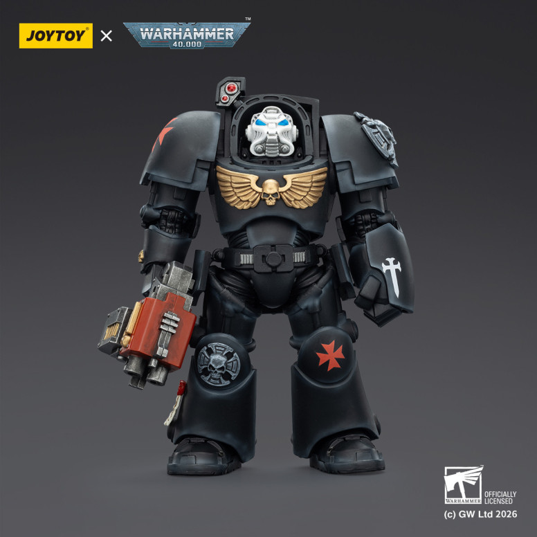 JoyToy Space Marines - Black Templars -Terminator 2 with Power Fist and Storm Bolter 1/18 - Warhammer 40K