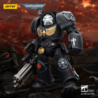 JoyToy Space Marines - Black Templars - Terminator 3 with Power Fist and Assault Cannon 1/18 - Warhammer 40K