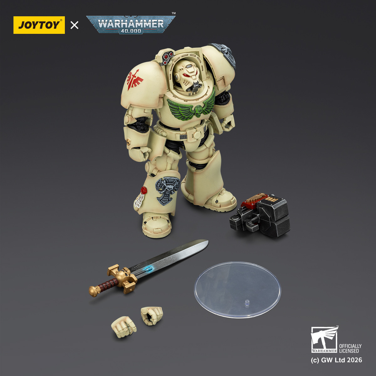 JoyToy Space Marines - Dark Angels - Deathwing Terminator 1 with Power Sword and Storm Bolter 1/18 - Warhammer 40k