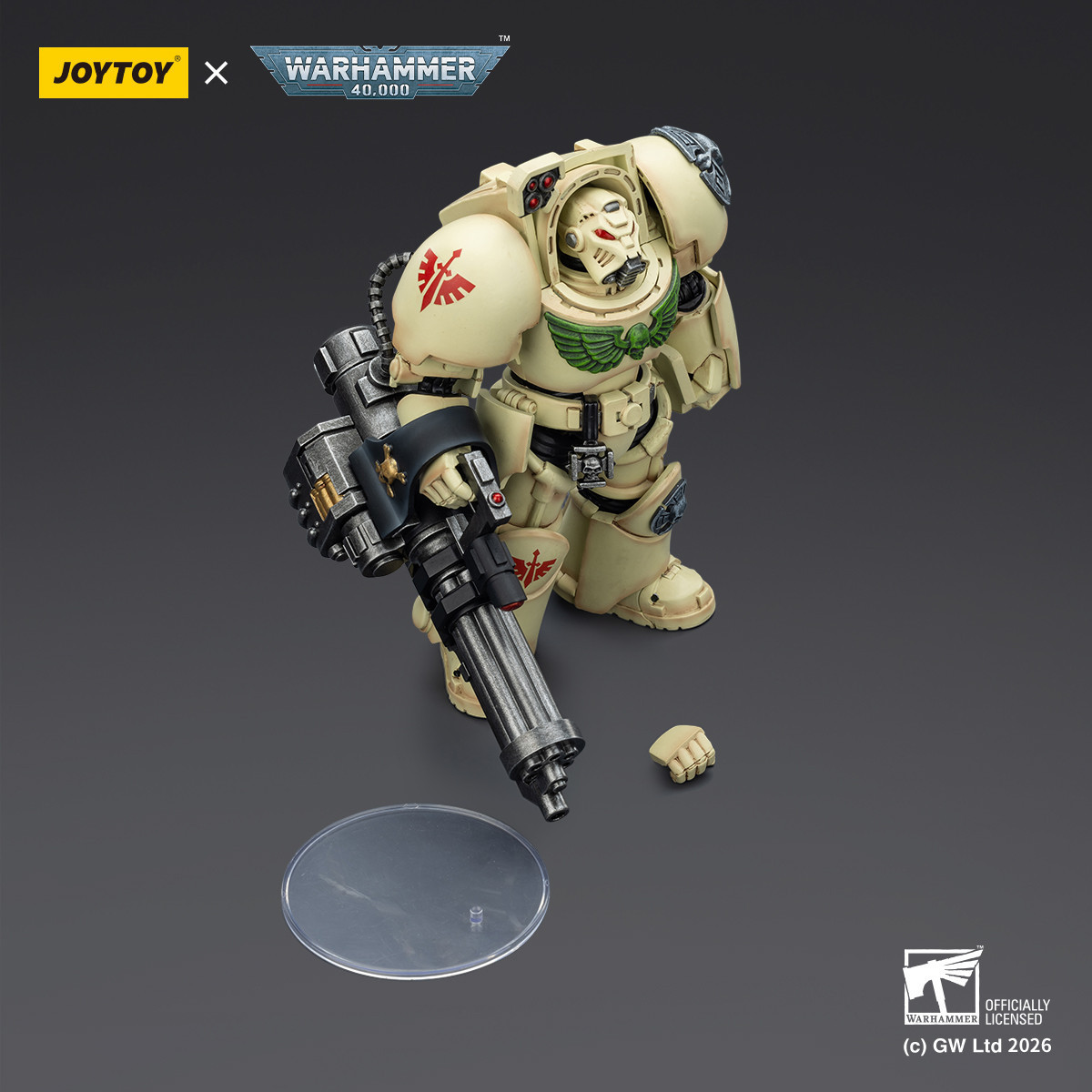 JoyToy Space Marines - Dark Angels - Deathwing Terminator 3 with Power Fist and Assault Cannon 1/18 - Warhammer 40k