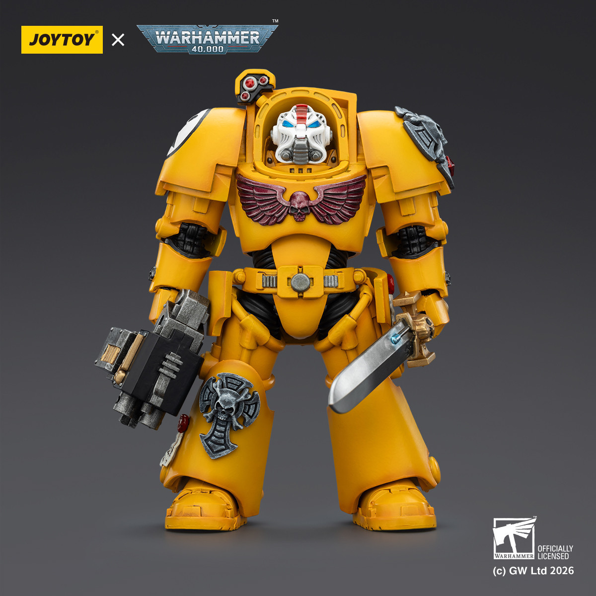 JoyToy Space Marines - Imperial Fists - Terminator 1 with Power Sword and Storm Bolter 1/18 - Warhammer 40k