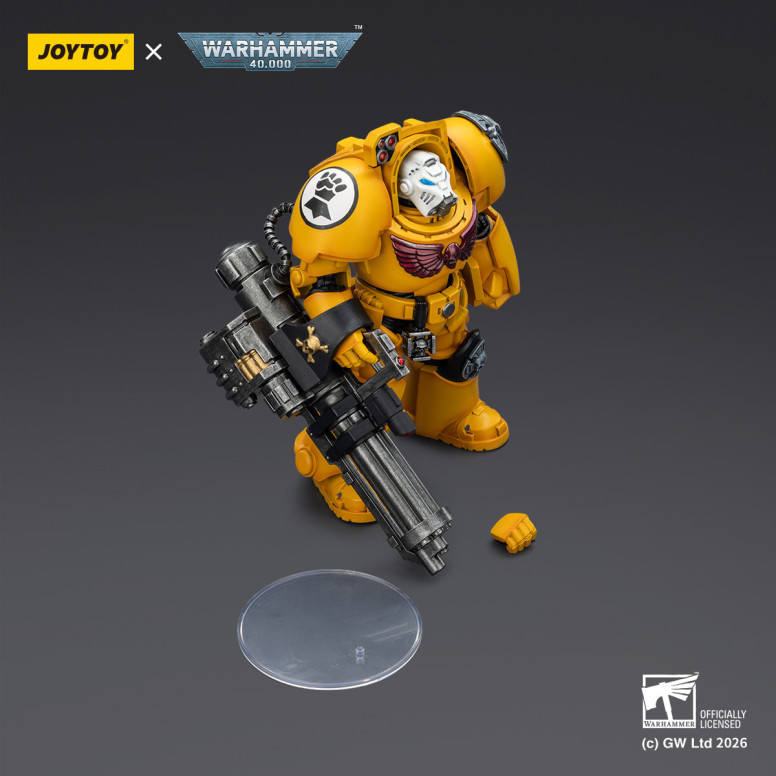 JoyToy Space Marines - Imperial Fists - Terminator 3 with Power Fist and Assault Cannon 1/18 - Warhammer 40k