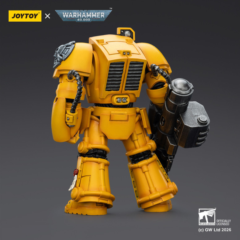 JoyToy Space Marines - Imperial Fists - Terminator 3 with Power Fist and Assault Cannon 1/18 - Warhammer 40k