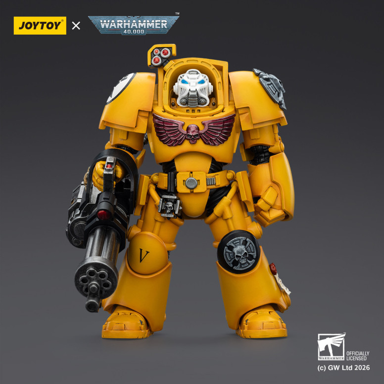 JoyToy Space Marines - Imperial Fists - Terminator 3 with Power Fist and Assault Cannon 1/18 - Warhammer 40k