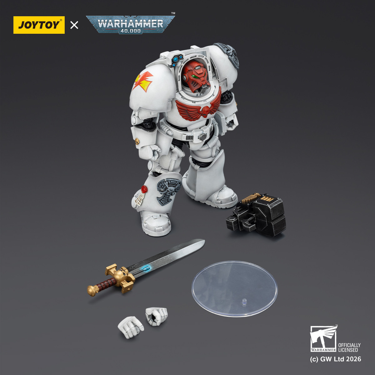 JoyToy Space Marines - White Scars - Terminator 1 with Power Sword and Storm Bolter 1/18 - Warhammer 40k