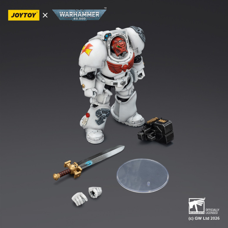 JoyToy Space Marines - White Scars - Terminator 1 with Power Sword and Storm Bolter 1/18 - Warhammer 40k