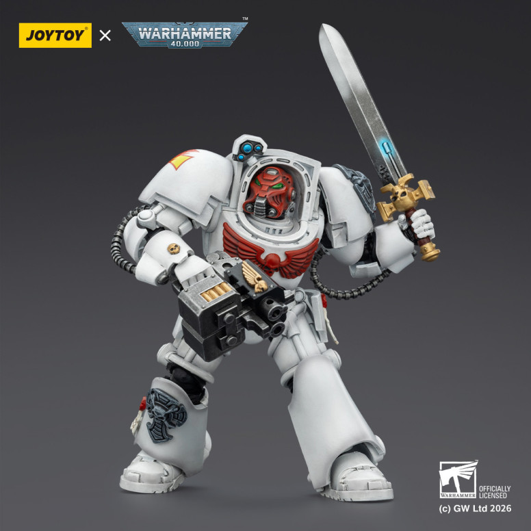 JoyToy Space Marines - White Scars - Terminator 1 with Power Sword and Storm Bolter 1/18 - Warhammer 40k