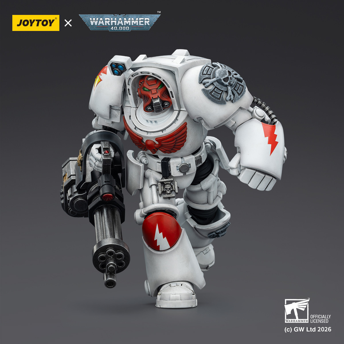 JoyToy Space Marines - White Scars - Terminator 3 with Power Fist and Assault Cannon 1/18 - Warhammer 40k