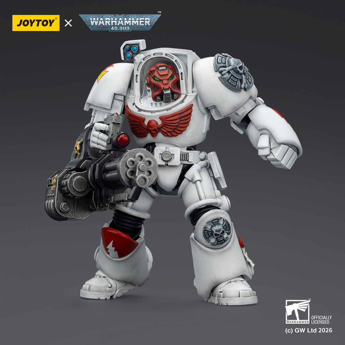 JoyToy Space Marines - White Scars - Terminator 3 with Power Fist and Assault Cannon 1/18 - Warhammer 40k