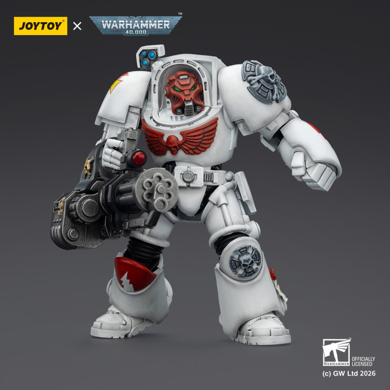 JoyToy Space Marines - White Scars - Terminator 3 with Power Fist and Assault Cannon 1/18 - Warhammer 40k