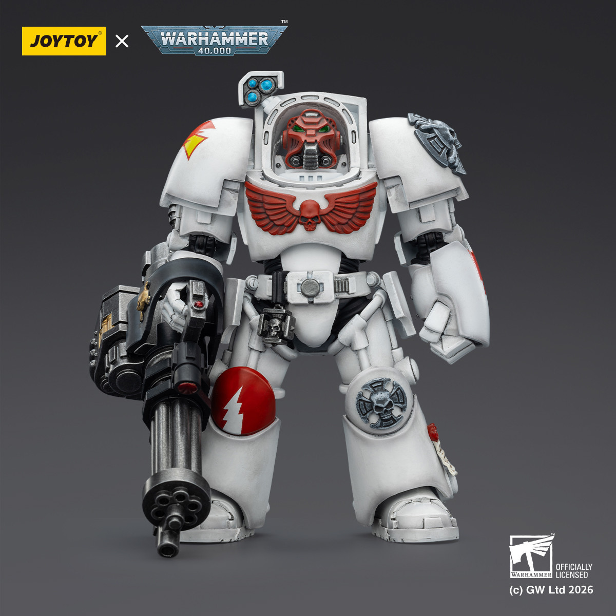 JoyToy Space Marines - White Scars - Terminator 3 with Power Fist and Assault Cannon 1/18 - Warhammer 40k