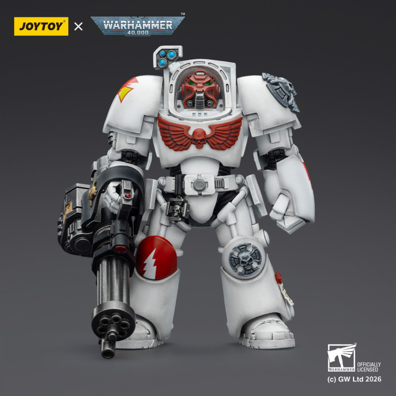 JoyToy Space Marines - White Scars - Terminator 3 with Power Fist and Assault Cannon 1/18 - Warhammer 40k