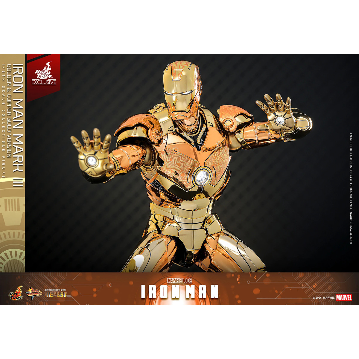 Hot Toys Marvel - Iron Man Mark III (Golden & Copper Gold Version) Die Cast MMS 1/6 - Hot Toys Exclusive