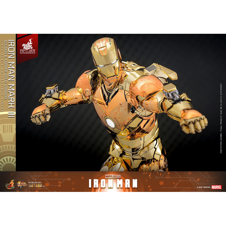 Hot Toys Marvel - Iron Man Mark III (Golden & Copper Gold Version) Die Cast MMS 1/6 - Hot Toys Exclusive