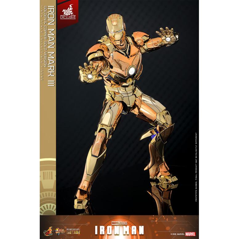 Hot Toys Marvel - Iron Man Mark III (Golden & Copper Gold Version) Die Cast MMS 1/6 - Hot Toys Exclusive