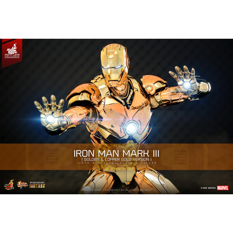 Hot Toys Marvel - Iron Man Mark III (Golden & Copper Gold Version) Die Cast MMS 1/6 - Hot Toys Exclusive