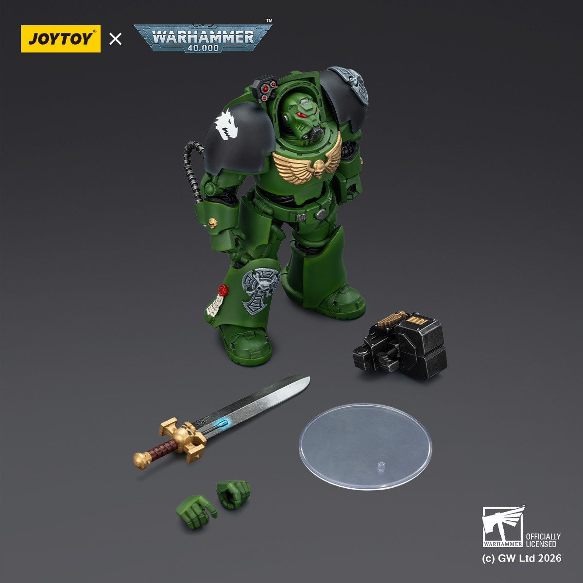 JoyToy Space Marines - Salamanders - Terminator 1 with Power Sword and Storm Bolter 1/18 - Warhammer 40k