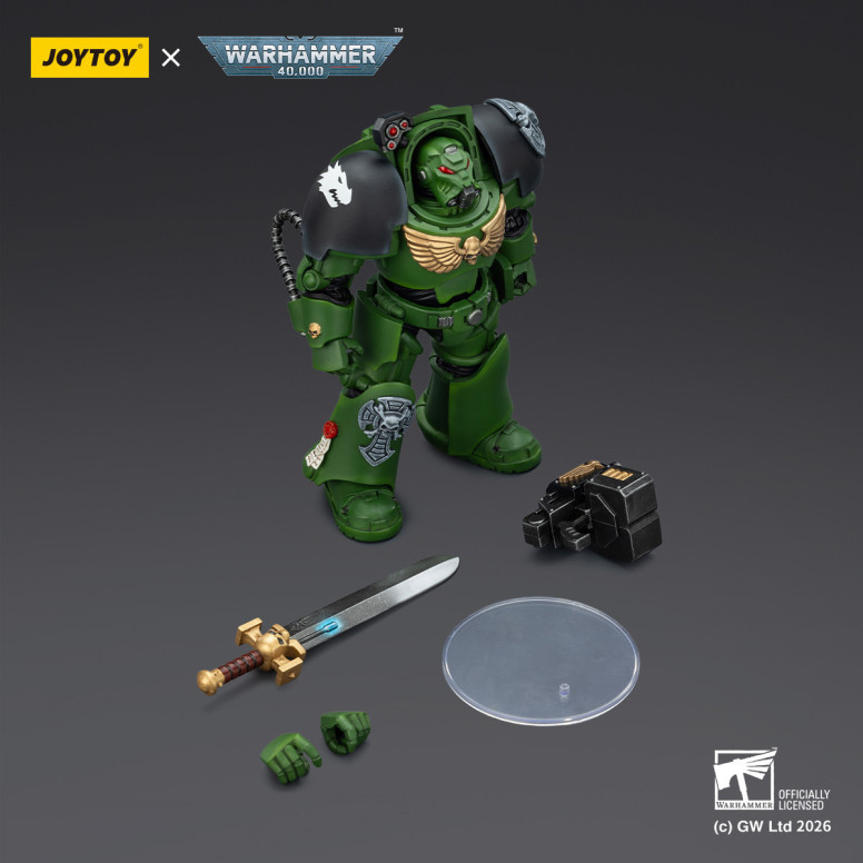 JoyToy Space Marines - Salamanders - Terminator 1 with Power Sword and Storm Bolter 1/18 - Warhammer 40k