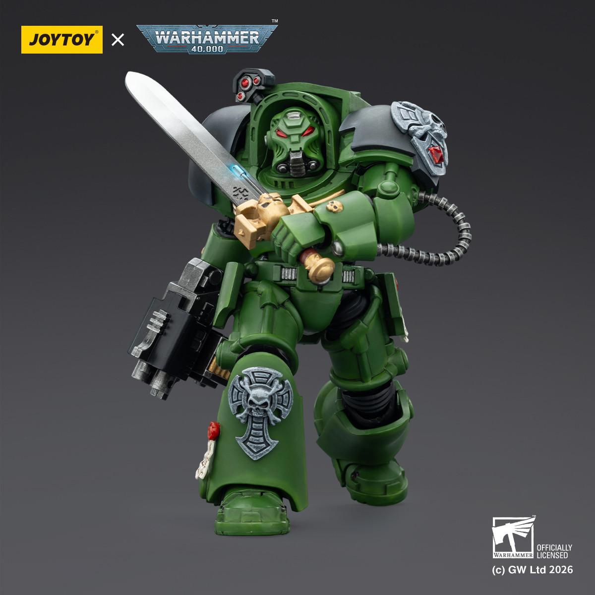 JoyToy Space Marines - Salamanders - Terminator 1 with Power Sword and Storm Bolter 1/18 - Warhammer 40k