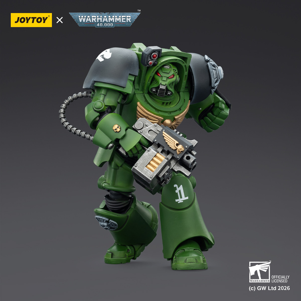 JoyToy Space Marines - Salamanders - Terminator 2 with Power Fist and Storm Bolter 1/18 - Warhammer 40k