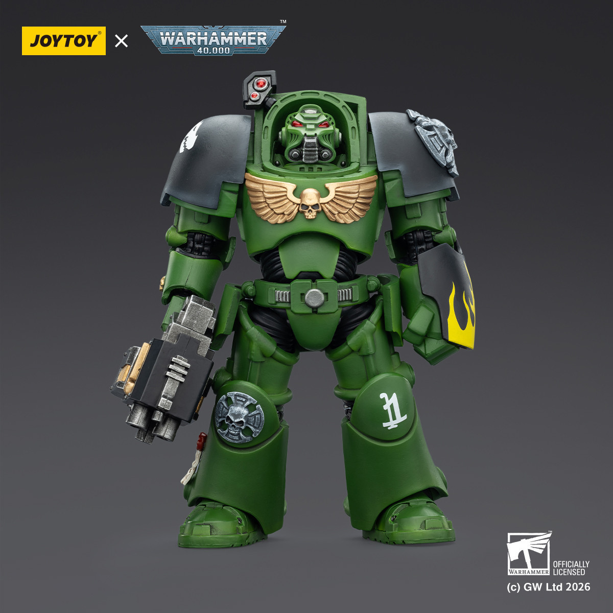 JoyToy Space Marines - Salamanders - Terminator 2 with Power Fist and Storm Bolter 1/18 - Warhammer 40k