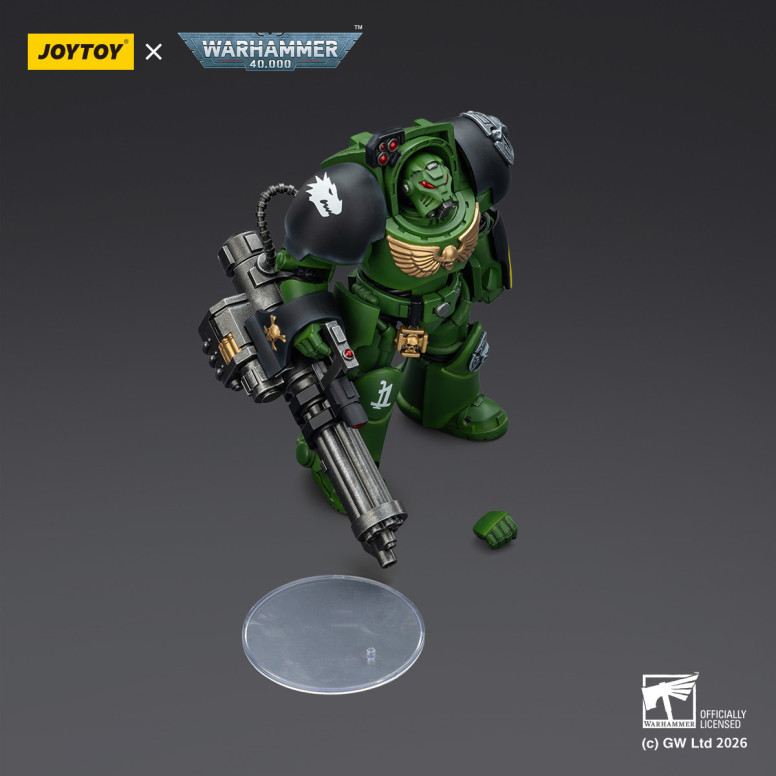 JoyToy Space Marines - Salamanders - Terminator 3 with Power Fist and Assault Cannon 1/18 - Warhammer 40k