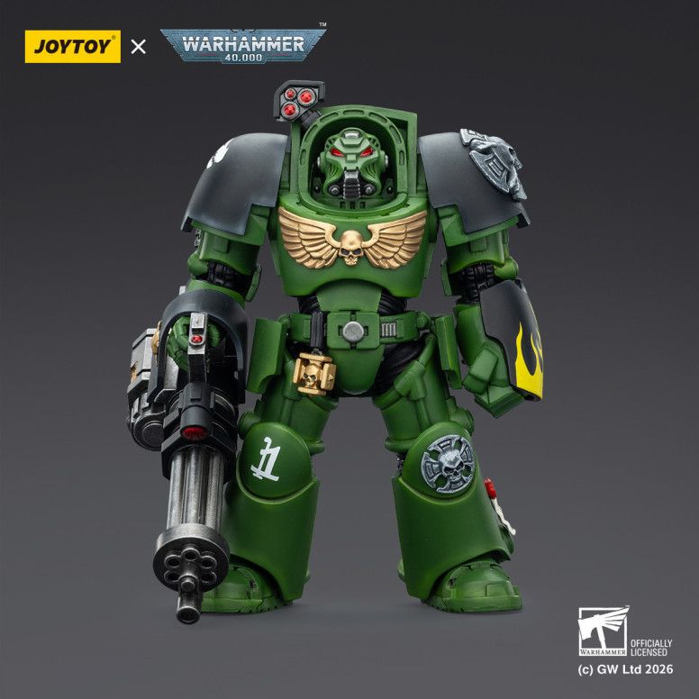 JoyToy Space Marines - Salamanders - Terminator 3 with Power Fist and Assault Cannon 1/18 - Warhammer 40k