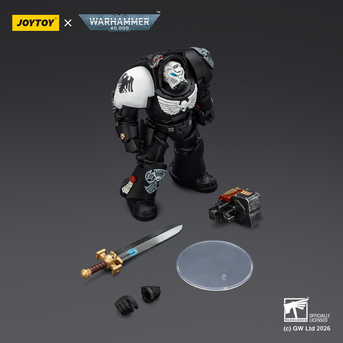 JoyToy Space Marines - Raven Guard - Terminator 1 with Power Sword and Storm Bolter 1/18 - Warhammer 40k