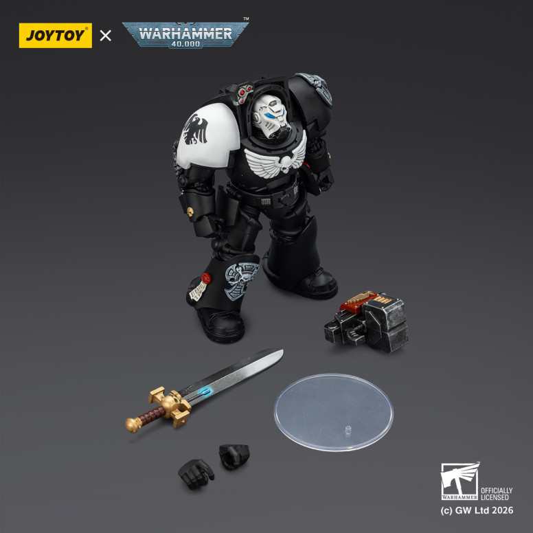 JoyToy Space Marines - Raven Guard - Terminator 1 with Power Sword and Storm Bolter 1/18 - Warhammer 40k