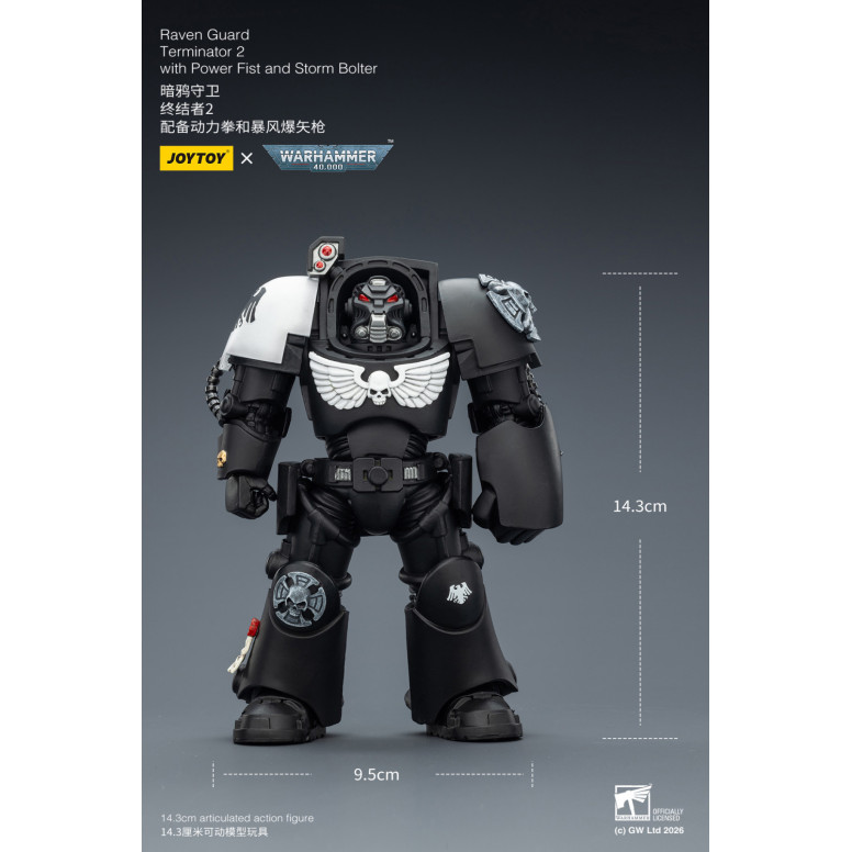 JoyToy Space Marines - Raven Guard - Terminator 2 with Power Fist and Storm Bolter 1/18 - Warhammer 40k