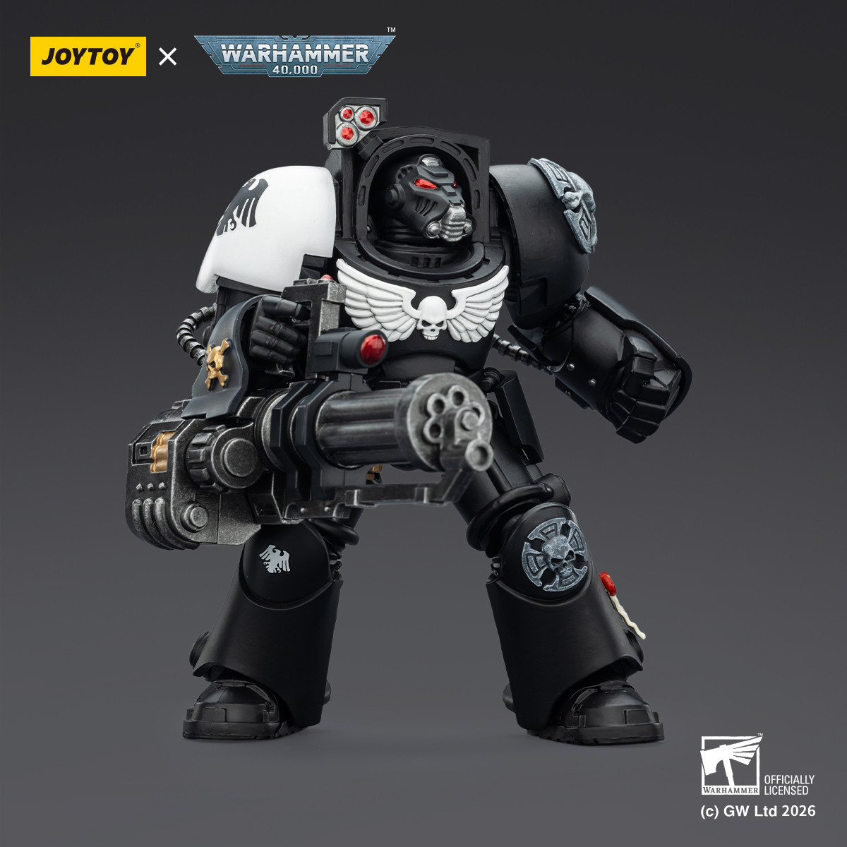 JoyToy Space Marines - Raven Guard - Terminator 3 with Power Fist and Assault Cannon 1/18 - Warhammer 40k