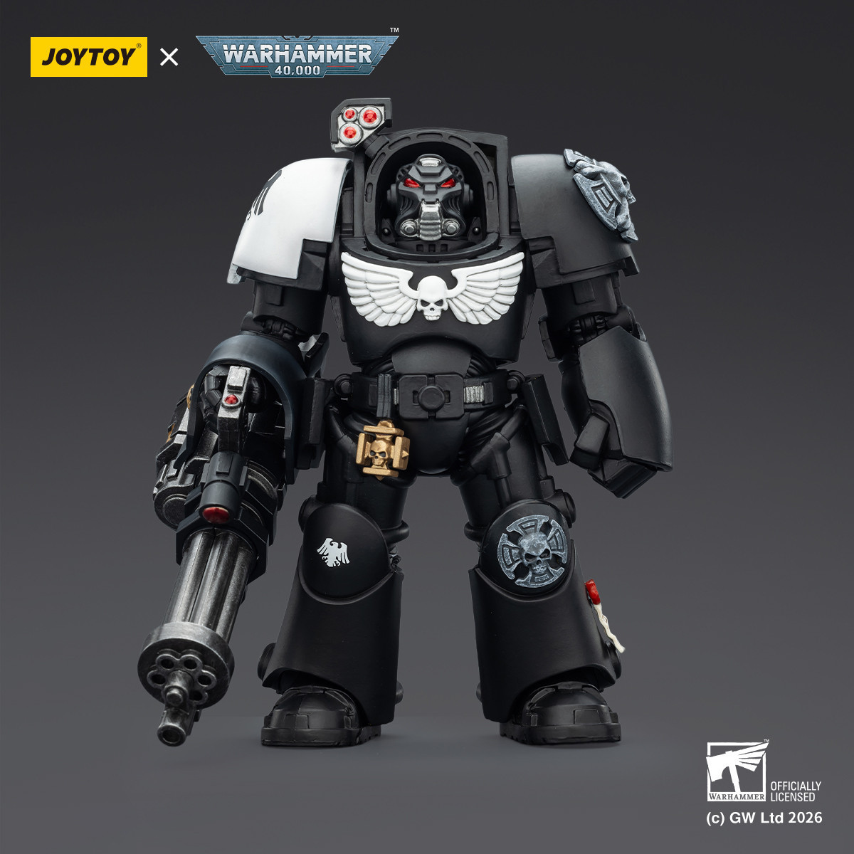 JoyToy Space Marines - Raven Guard - Terminator 3 with Power Fist and Assault Cannon 1/18 - Warhammer 40k