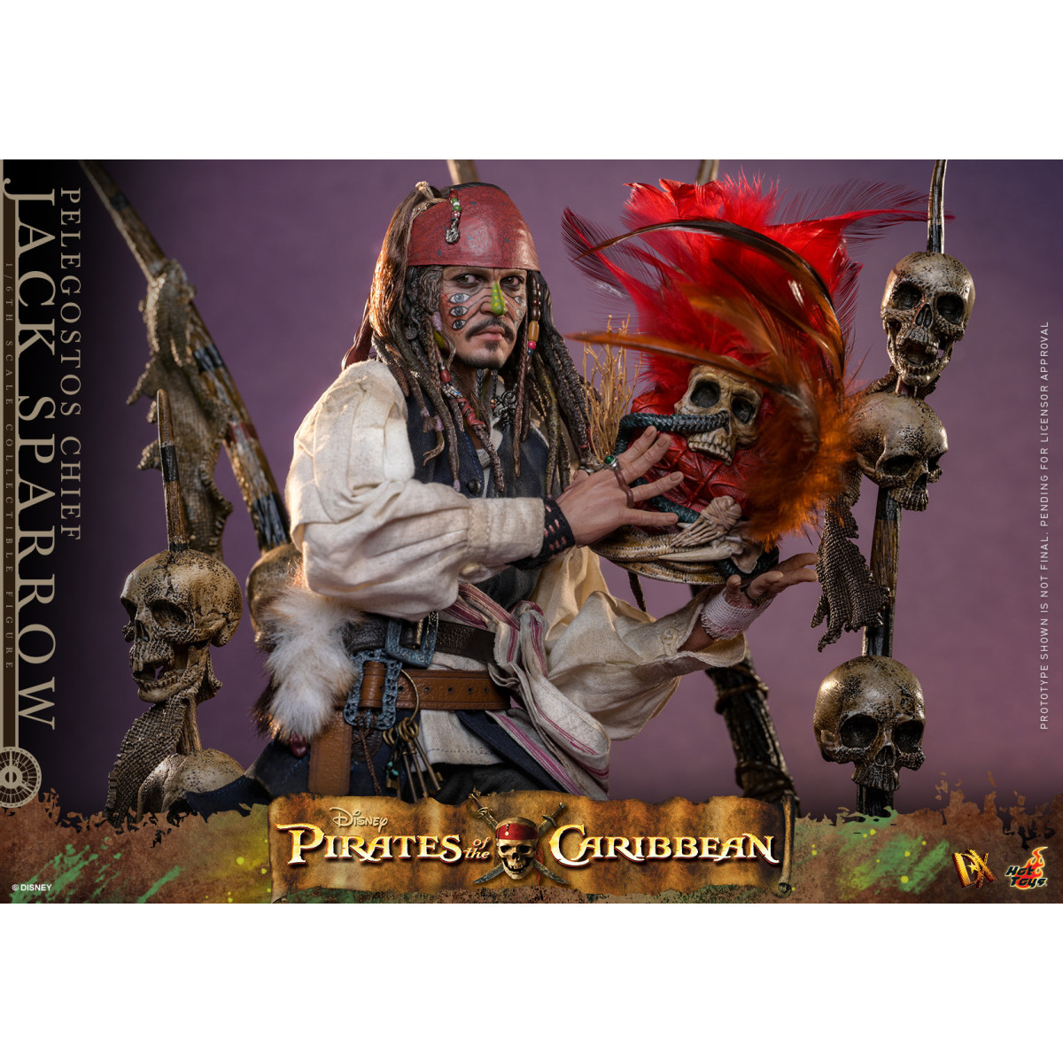Hot Toys Pirates of the Caribbean - Pelegostos Chief Jack Sparrow MMS 1/6 - Dead Man's Chest